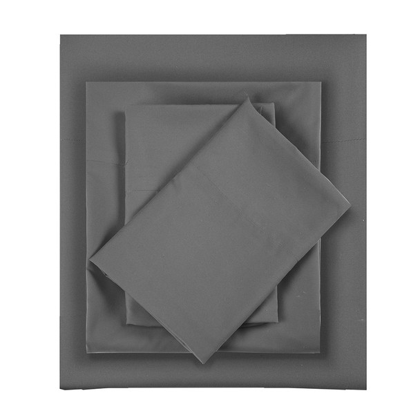 3pc TWIN XL Charcoal Grey Microfiber All Season Wrinkle-Free Sheet Set (675716879013