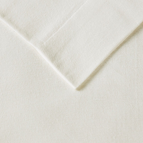 Solid Ivory Cotton Flannel Printed Sheet Set (Cozy Flannel-ivory Solid)