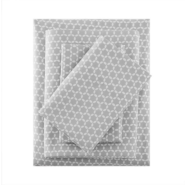 Grey & White Microcell Geometric Design Printed Sheet Set (3M Microcell-Grey)