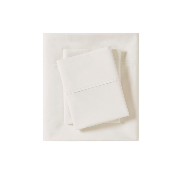 Ivory Year Round Cotton Percale Sheet Set (Peached Percale-Ivory)