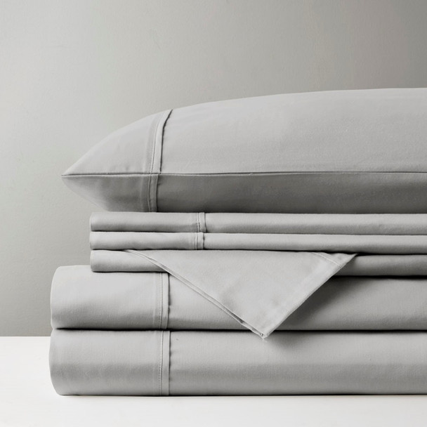 7pc Soft Grey 800TC Cotton Rich Sateen Sheet Set SPLIT KING (800 Thread Count Cotton-Grey-split king)