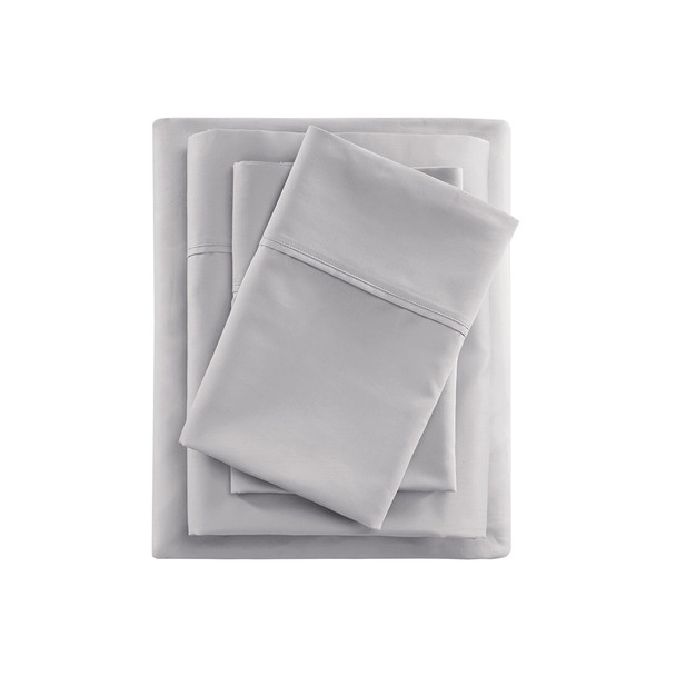 4pc Grey QUEEN 600TC Cooling Cotton Rich Sheet Set (086569217028)