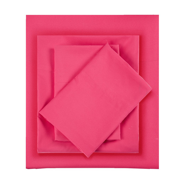 Hot Pink Year Round Microfiber Wrinkle-Free Sheet Set (Microfiber-All Season-Pink)