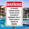 Warning Drain Cover Sign -12" x 18"