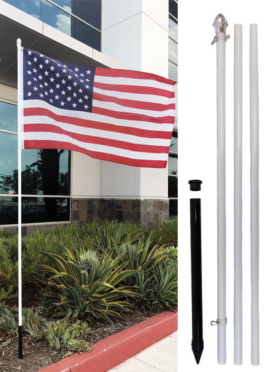 10 ft deals aluminum flagpole