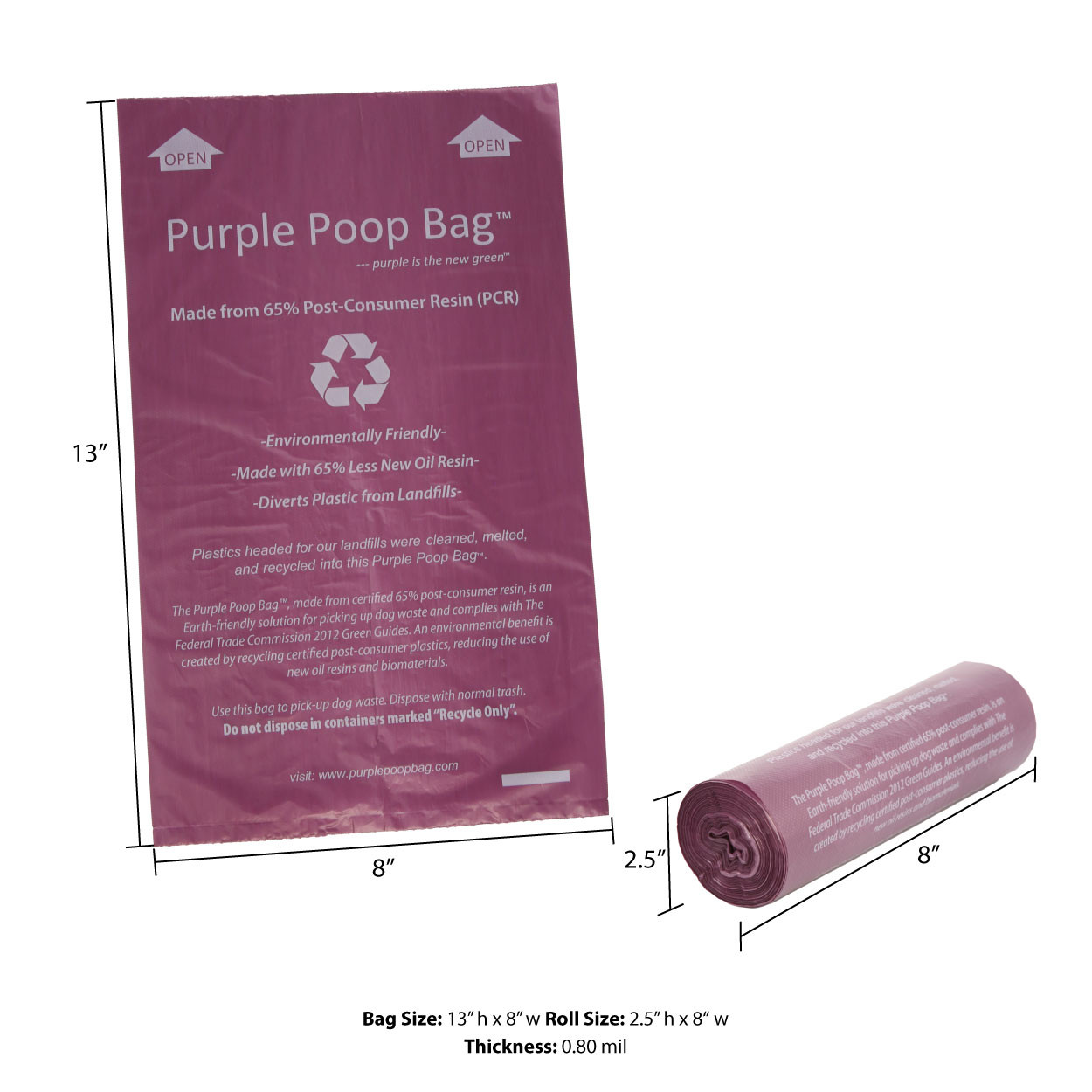 The Purple Poop Bag™ - 65% Post-Consumer Recycled Material