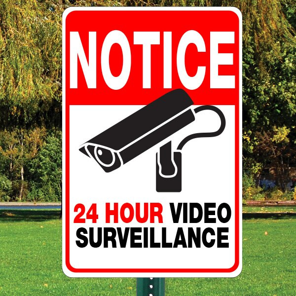 オーダーサイン　１８インチ Notice Video Surveillance Sign