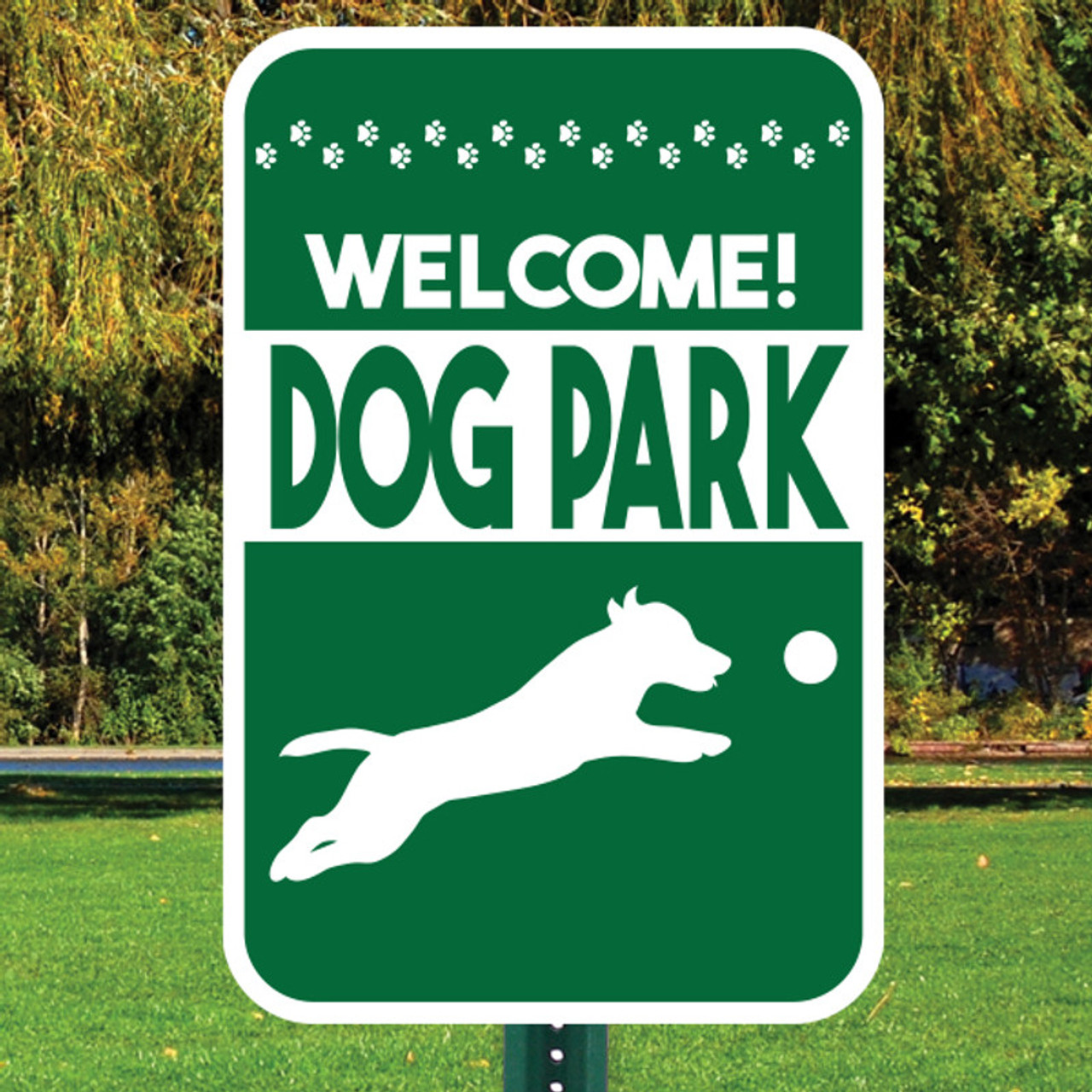 WELCOME DOG PARK  SIGN -12" x 18"