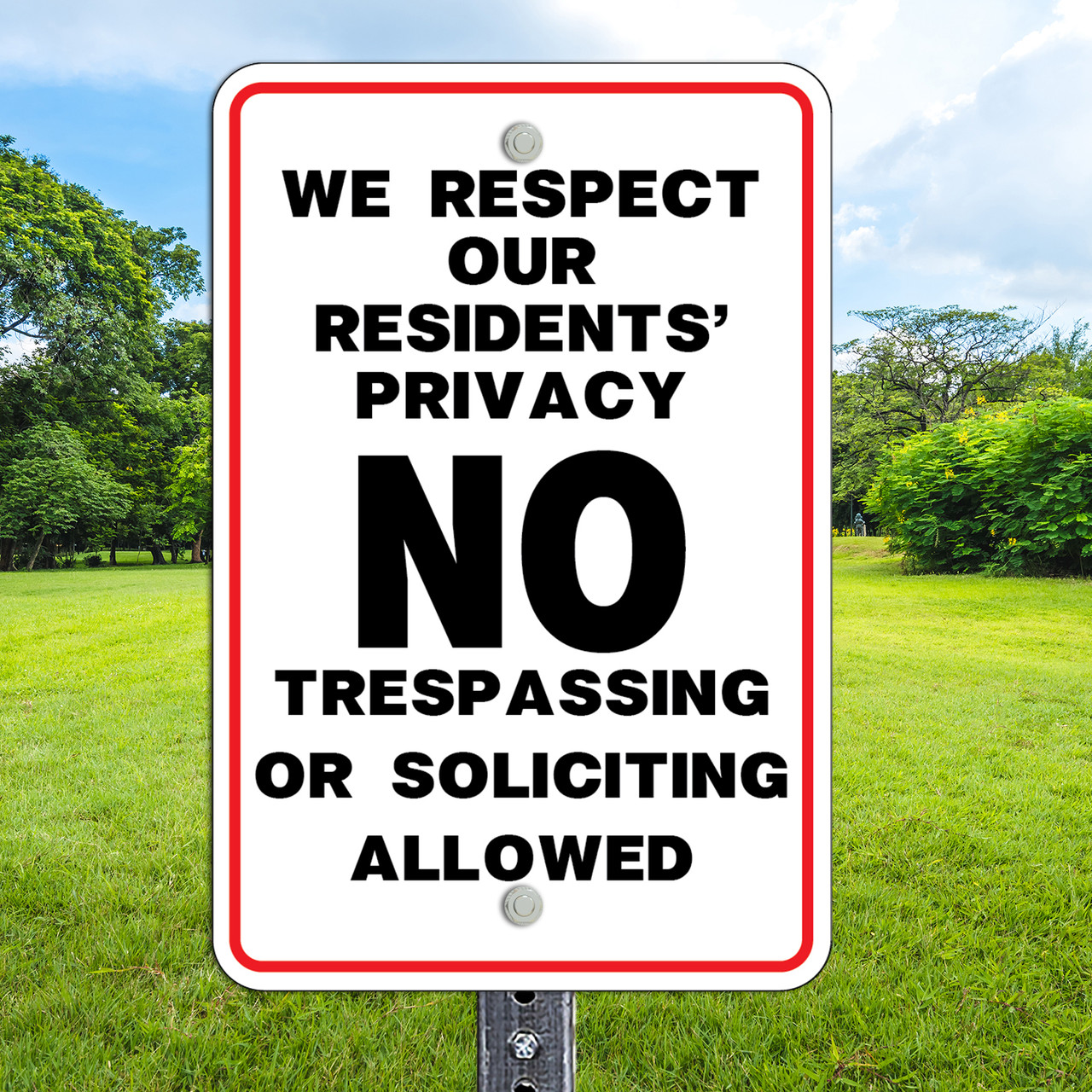 Residents Privacy Sign -12" x 18"