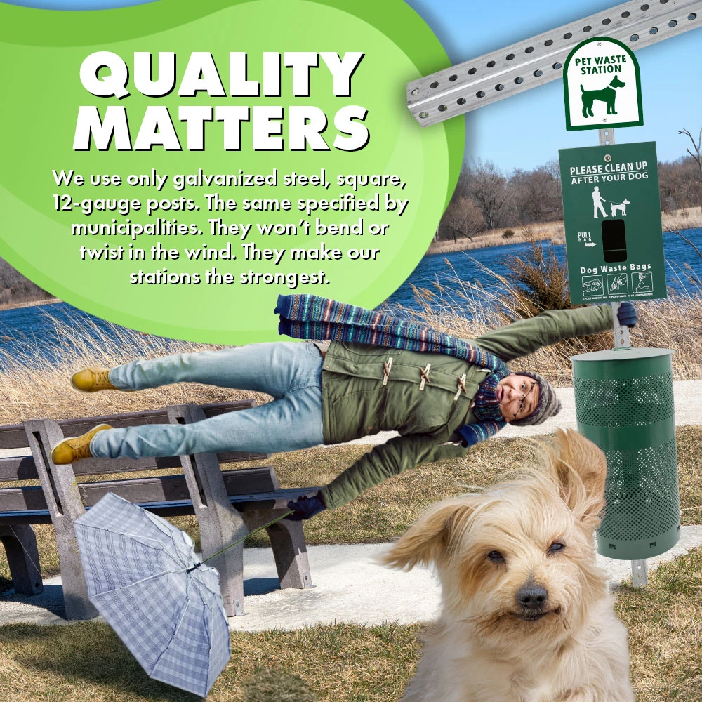 Quality Matters.  Heavy-duty 12-gauge galvanized steel square posts built for strength, stability, and long-lasting outdoor performance.