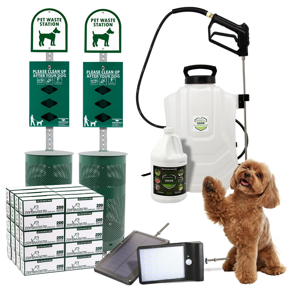 Pro Station BUNDLE - Includes Odor Eliminator and Solar Lights