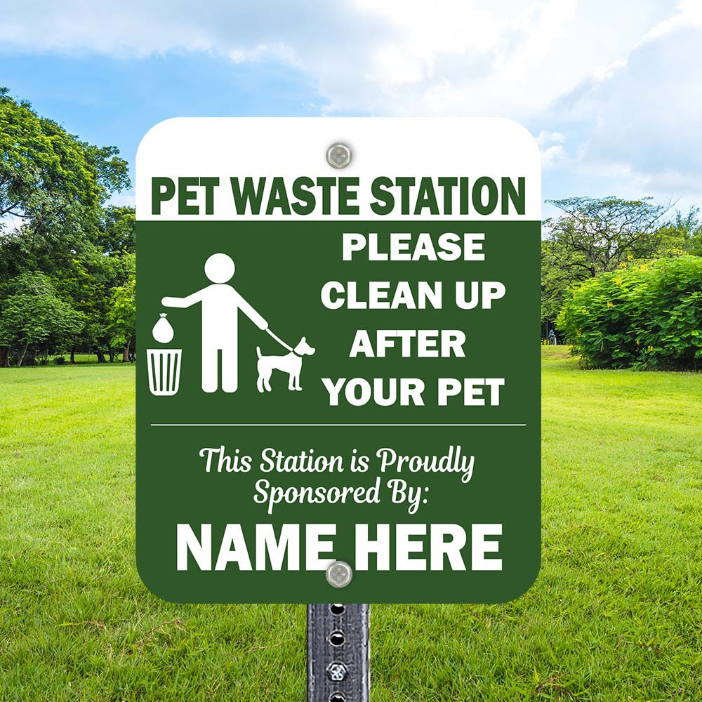 Custom Dog Sign: Station Sponsor 10"x 12" Aluminum Sign
