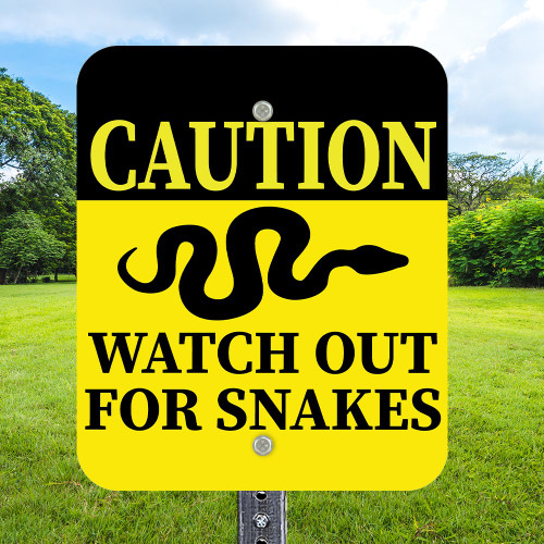 Caution Watch Out For Snakes 10"x12" Aluminum Sign Caution Watch Out For Snakes 10"x12" Aluminum Sign