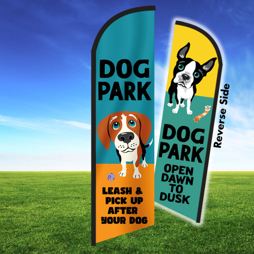 Dog Park Dual Color Dogs Feather Flag Dog Park Dual Color Dogs Feather Flag