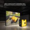 10ft WaveLite Casonara SEG Light Counter With Complete 360° Panel Graphic Package and Black Fabric Counter Top. Packed in One CA700 Case to Counter!