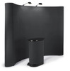 Nimlok 10' Black Velcro Fabric Pop Up Curved Wall Trade Show booth with Shelves