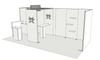 10x20 Modular Panel Booth Tradeshow Exhibit Wall w/ Closet Storage