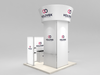 Huge Savings on an Open Box, Never-Used 10 X 10 Custom Trade Show Booth with 15.5' High Rotating Blimp Tower, LED Lightboxes and Display Shelves