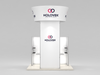 Huge Savings on an Open Box, Never-Used 10 X 10 Custom Trade Show Booth with 15.5' High Rotating Blimp Tower, LED Lightboxes and Display Shelves