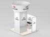 Huge Savings on an Open Box, Never-Used 10 X 10 Custom Trade Show Booth with 15.5' High Rotating Blimp Tower, LED Lightboxes and Display Shelves