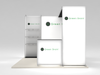 Open Box 10' x 10' Custom Backlit Trade Show Booth with Arch, Counter, Monitor Mount and Merchandiser Shelves