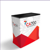 Open Box 10' x 10' Custom Backlit Trade Show Booth with Arch, Counter, Monitor Mount and Merchandiser Shelves