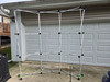 8ft Pop-Up Trade Show Display Frame + Rolling Case-to-Podium + LED Lights