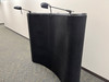 8’ Curved Pop Up Table Top Display w/ Hook-and-Loop Fabric, travel case & 2 Spotlights - Black