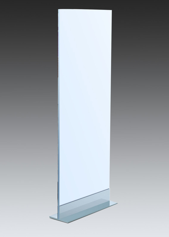 Recently Sold Used Booth! - T Mount Floor Stand Base 24" Wide | Heavy-Duty Steel Base for Rigid 1/2" Thick Signage & Poster Boards
