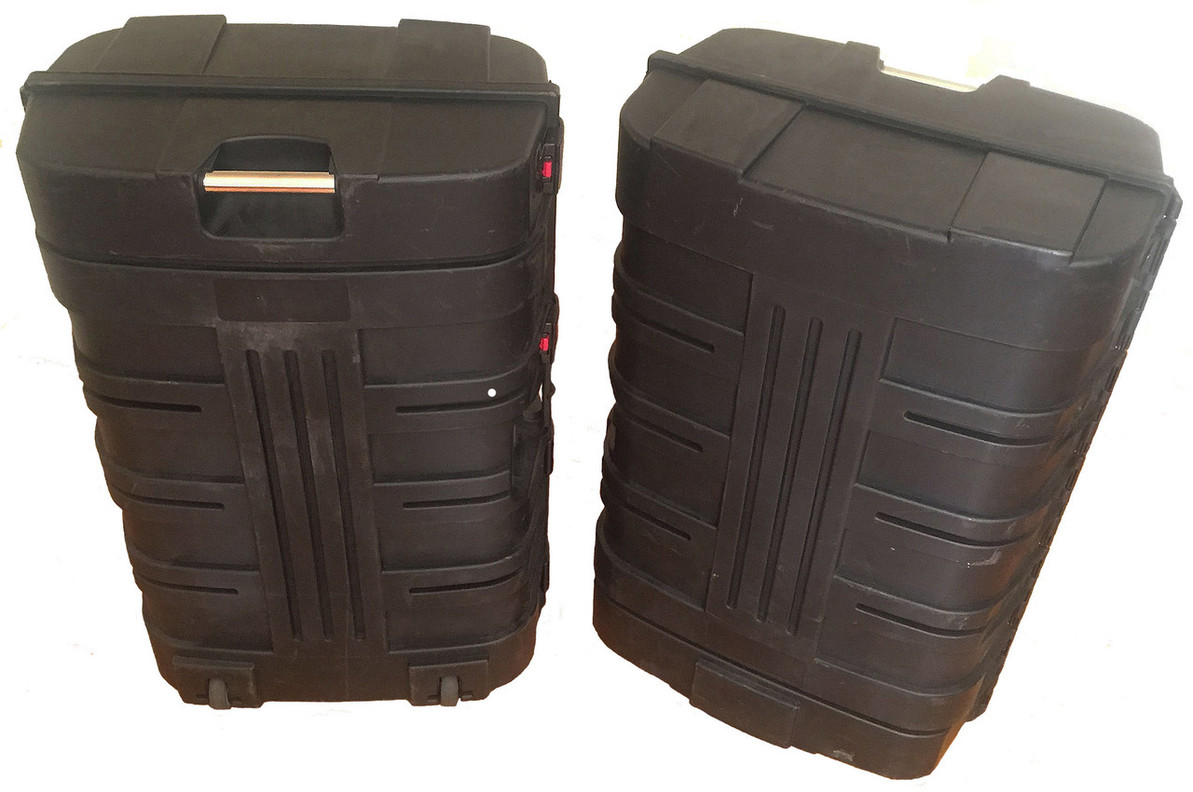 Recently Sold Used Booth! - Trade Show Case, Wheeled Podium and Equipment Container, 2 Pieces