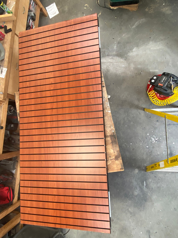 Recently Sold Used Booth! - Cherry Wood Slat Wall