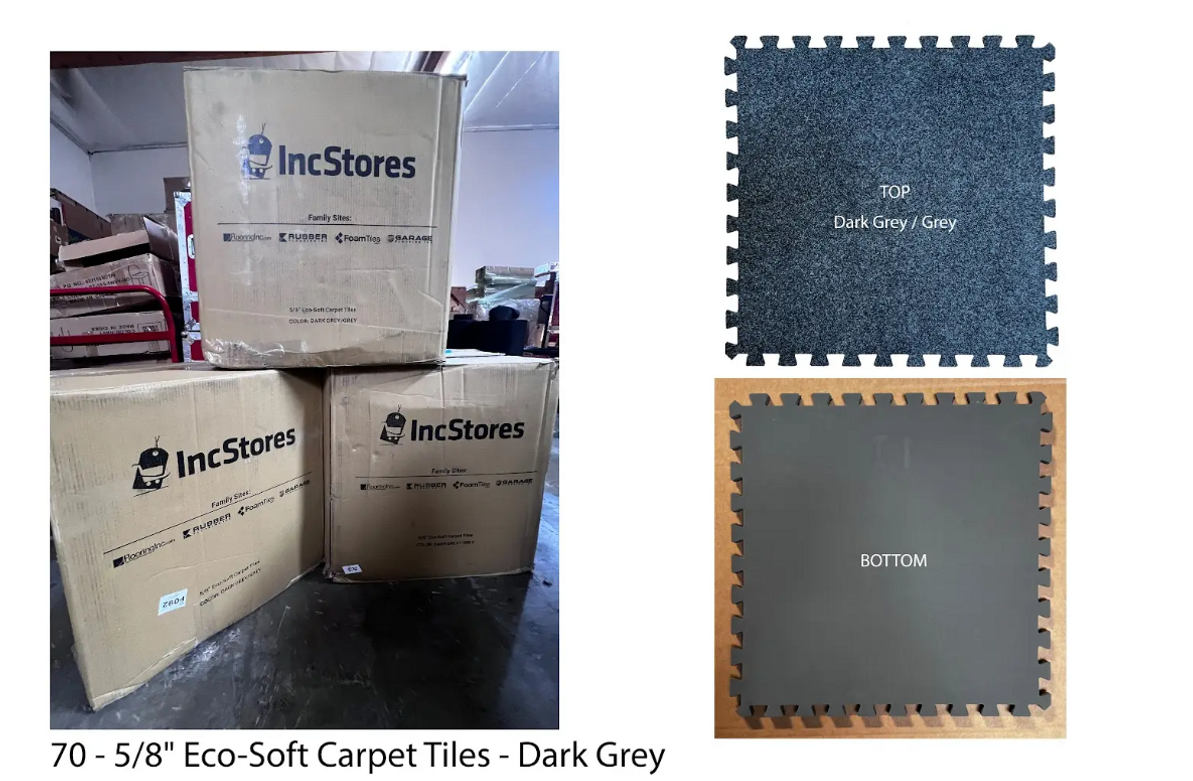 Recently Sold Used Booth! - 70 - 5/8" Eco-Soft Carpet Tiles w/ edges