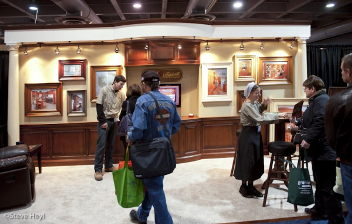 Recently Sold Used Booth! - Beautiful custom built booth with custom woodwork