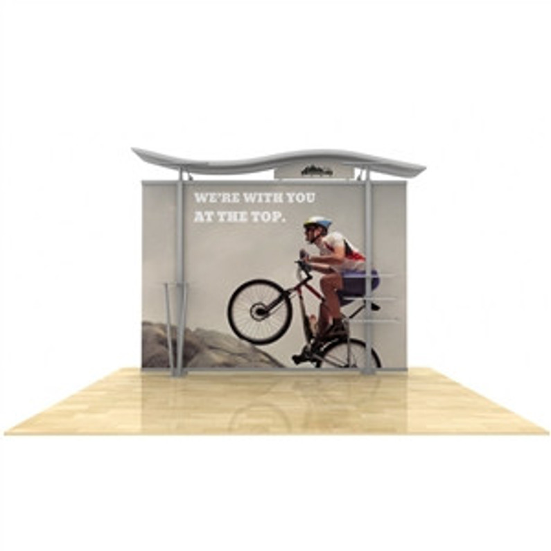Recently Sold Used Booth! - 10ft Timberline Modular Display w/ Wave Top & Straight Fabric Sides
