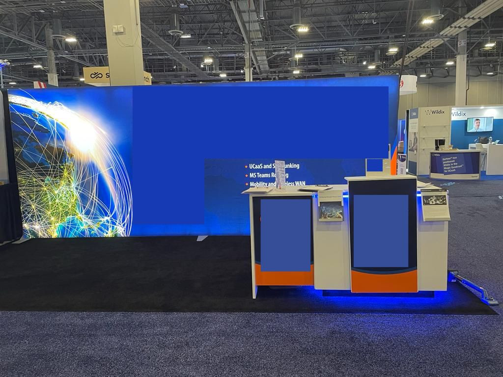 Recently Sold Used Booth! - Skyline PictureGlo 20-Foot Backlit Trade Show Booth + High-End TABLOX Counter – Excellent Condition