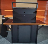 Recently Sold Used Booth! - (2x) Custom 6-Shelf Counter Kiosk With Storage Shelves - Led-Lights - Set Up For Display Monitors