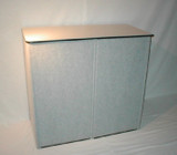 Recently Sold Used Booth! - Skyline brand Grey Fabric TRADESHOW PODIUM w/ shipping case