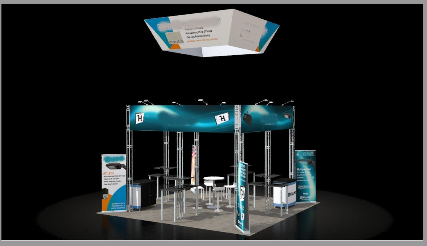 Buy a Used Preowned 20x20 Island Trade Show Booth at Low Prices Used