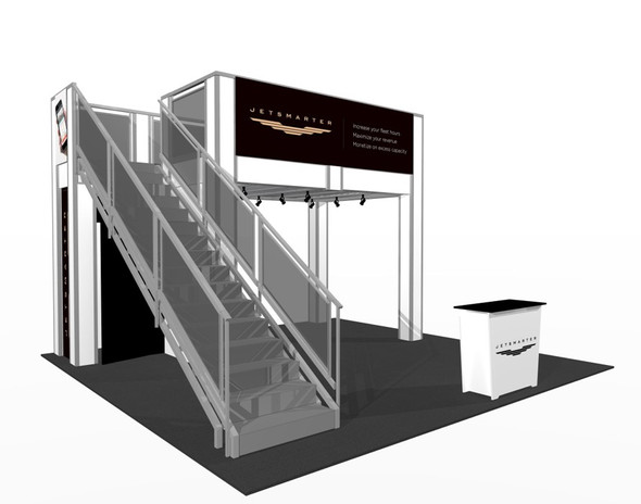 Double Deck Turnkey Rental Booth 20 x 20 DD913-LSS-RG