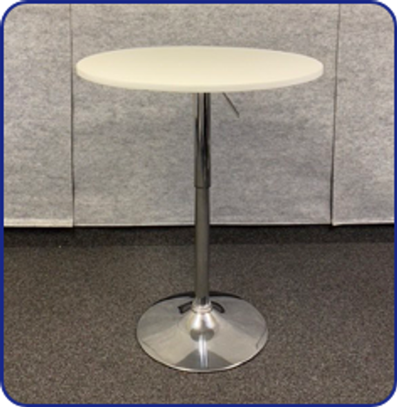 Adjustable Height 30" Round White Table