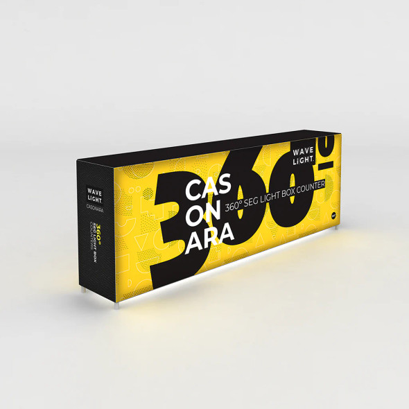 Accessories: 10ft WaveLite Casonara SEG Light Counter Complete 360° Panel Graphic Package with Black Fabric Counter Top