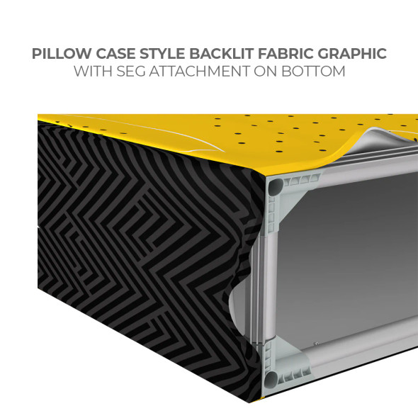 Accessories: 10ft WaveLite Casonara SEG Light Counter Complete 360° Panel Graphic Package with Black Fabric Counter Top