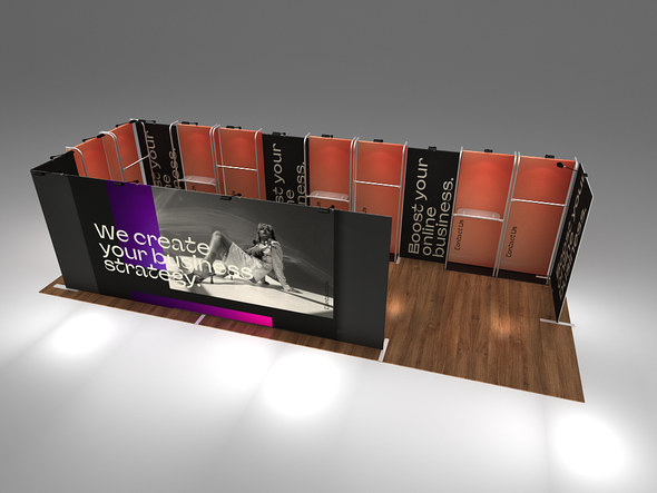 Versatile 10 X 30 Modular Merchandiser Booth Build, Perfect for displaying products