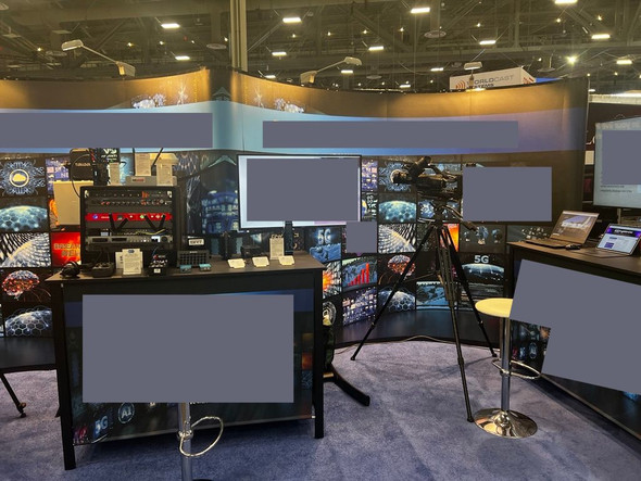 20x10 Skyline Gullwing Popup Booth with 2 Counters and 3 Tables