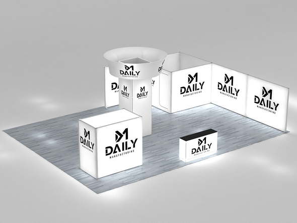 Open Box, Never Used Stunning Custom Modular 40' x 30' Island Booth Exhibit