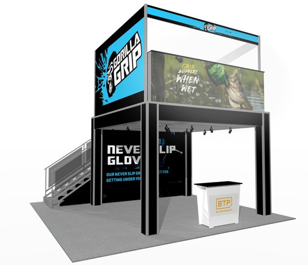 Double Deck Turnkey Rental Booth 20 x 20 Light Box DD1313-LSS-WF