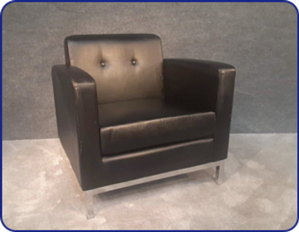 Black Brown Leather Lounge Chair