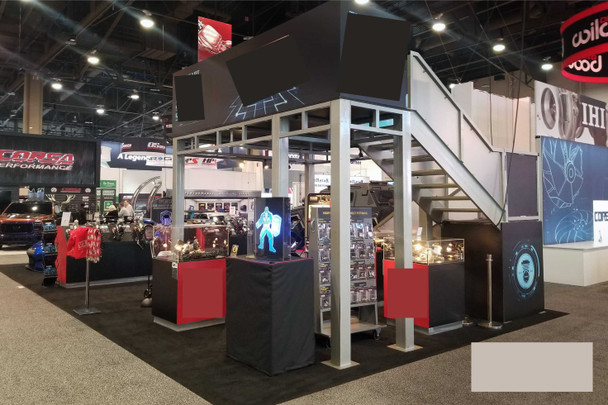 Used Double Deck Exhibit Booth (14' x 14') - Two-Story Trade Show display System , Light Use, and Good Condition