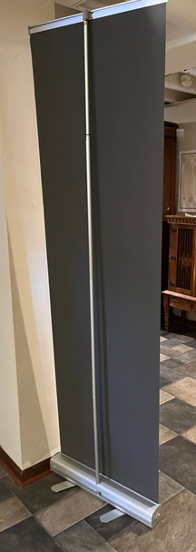 QTY 7. 24"x 84” Retractable Roll Up Banner Pop Up Display Stands (Case & Bag Included)