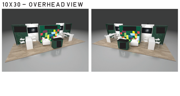 10×30 Modular Trade Show Booth (10×20 + 10×10) – Includes Monitors & Flooring